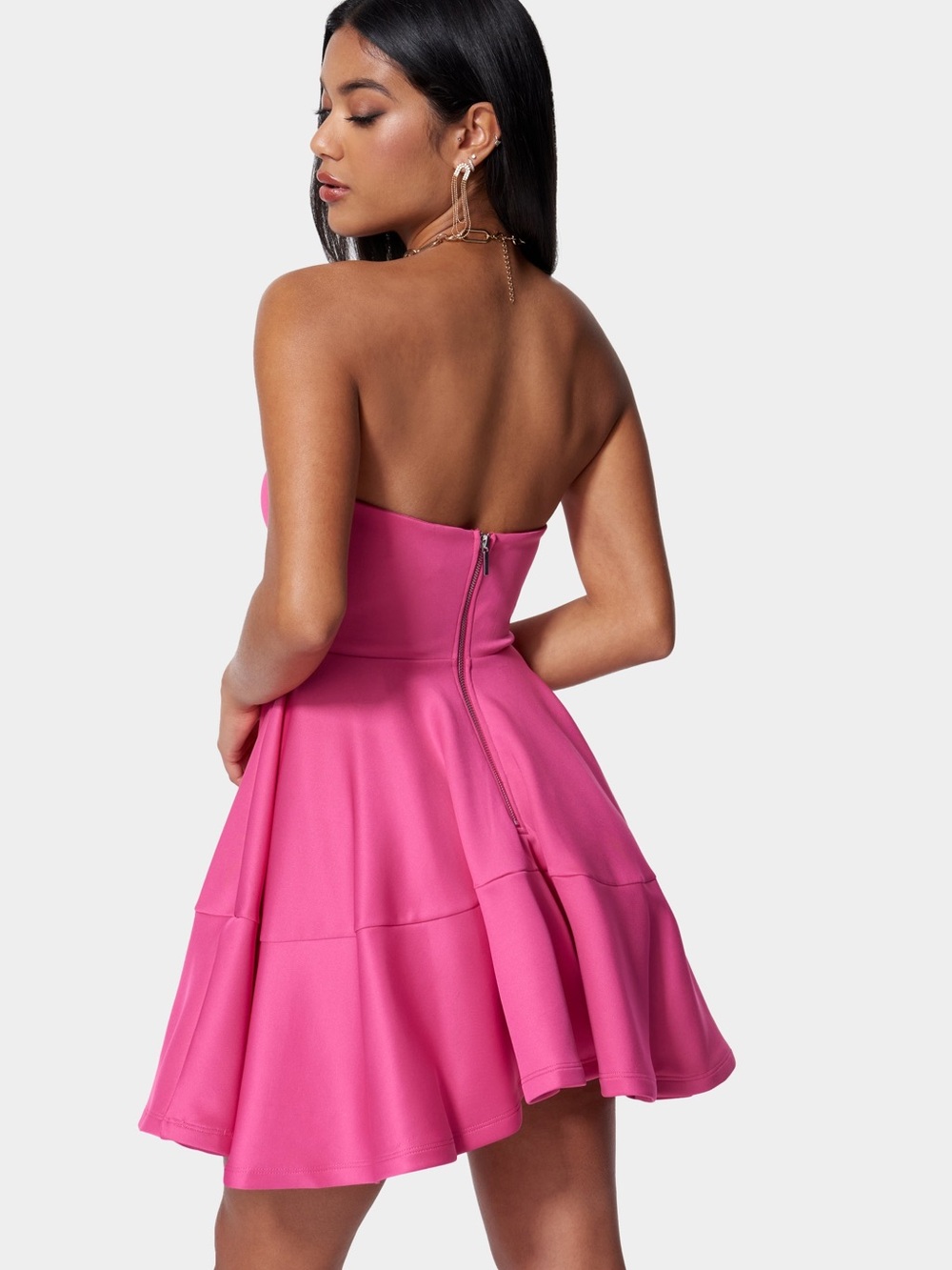 bebe Cupcake Flare Mini Dress Rose Violet XS NWOT
